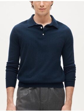 J Crew cashmere collared sweater-polo, small, navy, new with tags, 100% cashmere
